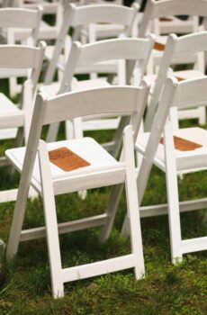 white folding chairs