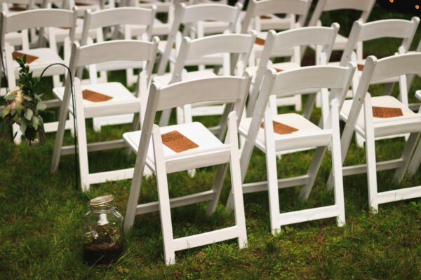 white folding chairs